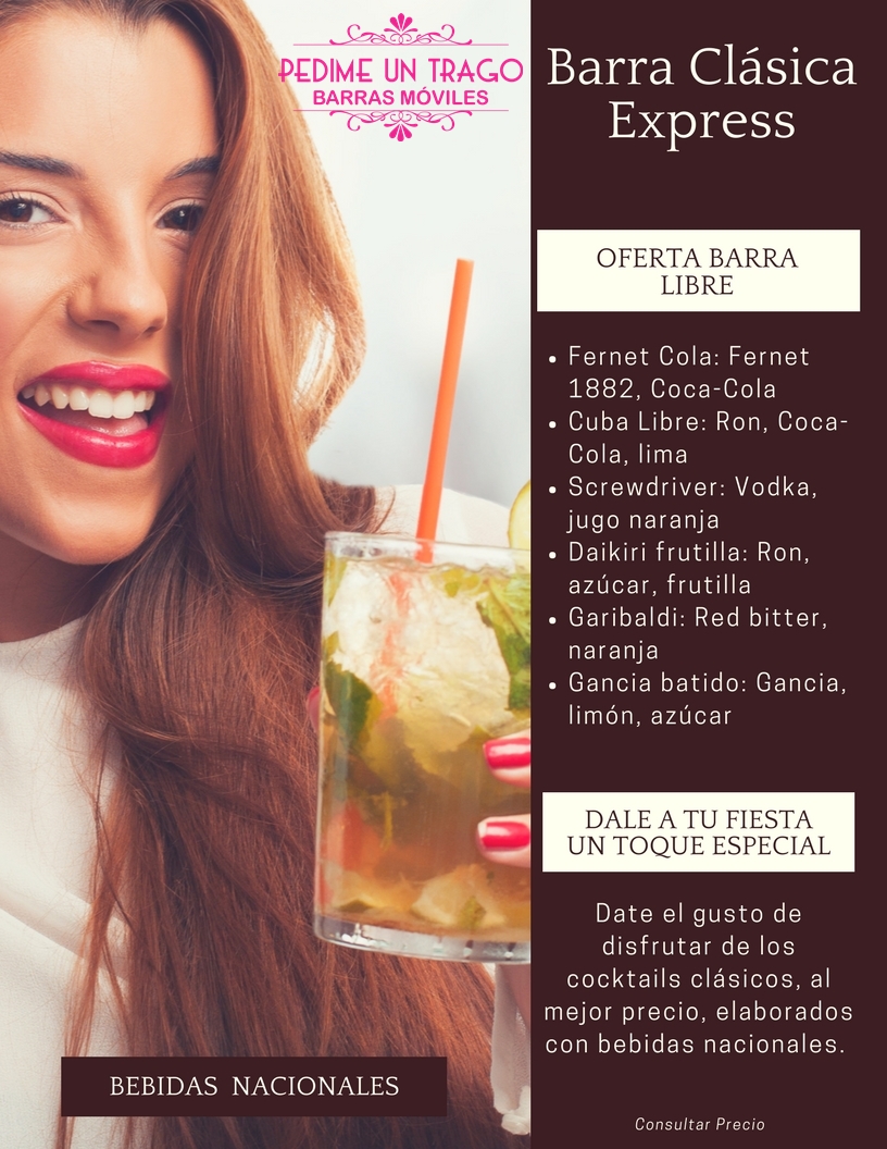 Barra clasica express carta – Pedime un Trago – Servicio de Barras ...